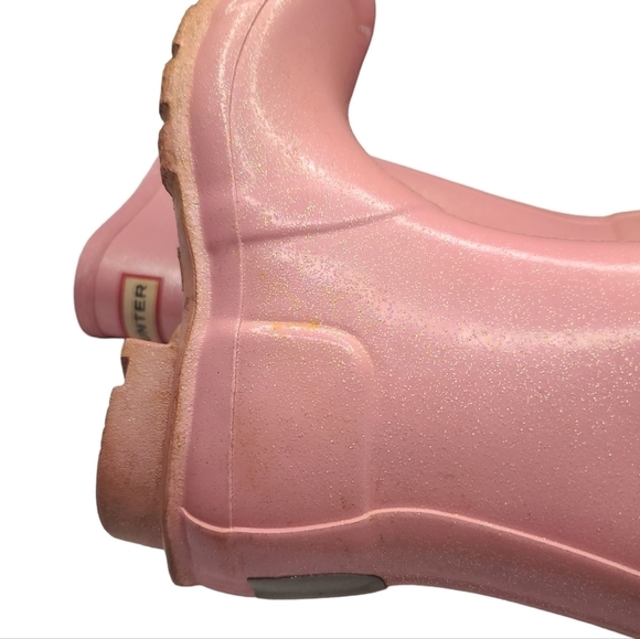 Hunter Light Pink Shimmer Tall Rain Boots Girls 3 - Picture 7 of 13